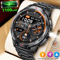 LIGE New 1100mAh Battery Smart Watches For Man Outdoor Sport LED Flashlight Compass Menโs Smartwatch Bluetooth Call Men Watches