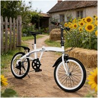 AliExpress NONE 20 Inch Folding Bike Foldable Bike Bicycle 6-Speed Shifter Folding Bike with Double V Brake Foldable Bikes for Adults Teenagers