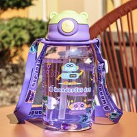 Kids Water Sippy Cup Kids Water Bottle with Straw and Handle Portable Drinking Bottle Cup Children BPA Leakproof Outdoor Cups