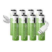 AliExpress BaKKiter New 1.5V AAA 6800mAh Rechargeable Lithium Batteries High Capacity AAA Li-ion Battery Type-C USB 2000 Times Cycle with Free Cable