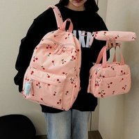 3pcs/set Student Fresh Backpack Oxford Cloth With Pencil Case And Lunch Bag Lightweight Girl Backpack