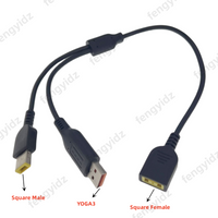 fengyidz DC Jack Power Adapter Cable Square Plug Female to Special USB Charger Male for Lenovo thinkpad for yoga3-14 yoga900 700