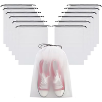 12/10pc Transparent Frosted Drawstring Bags Travel Waterproof Makeup Pocket Shoes Clothes Portable Underwear Organizer Pouch Bag