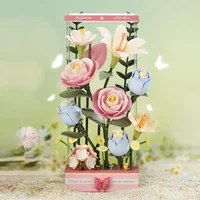 ROKR Blooming Bouquet Box 3D Puzzle DIY Flower Model Kits with LED Artificial Flower Bouquet for Adults