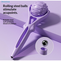 ♥Acupoint Massage Roller with Steel Balls - Handheld Body Massager for Circulation & Muscle Relief
