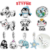 Silver-Plated Lying Koala Charms Beads Fit Original Bracelets Bag Keychain Charms Beads Pendant Diy Women Jewelry Gift