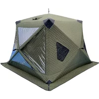 Outdoor 3 4 5 6 Person Sauna House Automatic Winter Ice Fishing Tent Transparent Window with Chimney Hole Quick Open Portable