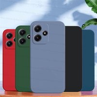 For Funda Xiaomi Redmi 12 5G Case Xiaomi Redmi 12 5G Cover Housing Shockproof Liquid Silicone TPU Protective Phone Black Cover