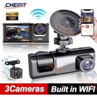 3Camera WIFI Dash Cam 2cam Car Camera 1080P Video Recorder Car DVR Front Rear View Camera Night Vision Black Box Car Accessories