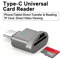 Mini Type-C to SD Micro SD TF Card Reader Memory Card, Suitable for Samsung Huawei Xiaomi, Aluminum Alloy Card Reader