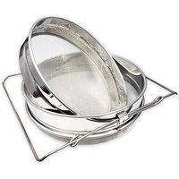 Honey Strainer. Double Sieve Honey Coarse And Fine Filter, SS Honey Extraction Tools Double Layers Adjustable Arms Bee Sieve