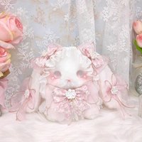 Lolita Pink Rabbit Cartoon Shoulder Bag Women Floral Patchwork Bow Plush Soft Crossbody Purse Ladies Kawaii Cute Bag 2025
