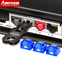AMPCOM RJ45 Inserts Lock with Key, Dust-proof Network Plug Connector Physical Anti-Data-Leakage for Switch, Router, Data Center