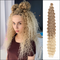 Synthetic fibre crochet hair 32-inch Deep Wave Bulk Hair Crochet braids, large wavy curls, multiple colour options