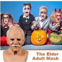Halloween Human Wrinkle Mask Simulation Old Man Disguise Realistic Mask Thriller Atmosphere Novelty Tricky Costume Props