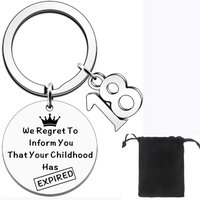 18th Birthday Keyring Gifts for Girls Boys Keyring Inform You That Your Childhood Has Expired Stainless Steel Keychain