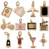 AliExpress ZHOUYANG DIY Making Pendant Y2K Cute Airplane Passport Bicycle Model Charm For Women Gold Color Fashion Jewelry Accessories Wholesale