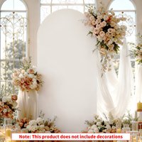 1 Piece, White Wedding Arch Cloth Cover, Fitted for Arched Dome Stand, Double-Sided Elastic Backdrop Cover for Birthday Party Banquet Photography Background Decoration, Garden Entrance, New Year and