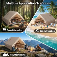 Degreat 12 ㎡ Sofort aufblasbares Campingzelt, Luftzelt, großes Outdoor-Zelt, 210D Oxford, wetterfestes Gewebe mit Dachfenster, doppelte AB-Türen, Familien-Campingzelt für Familien-Camping, Strand &