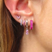 5PCS Luxury Design Square Zircon Hoop Earrings Set for Women Tiny Stainless Steel Leaf Round Cartilage Earring Piercing Jewelry
