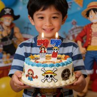 One Piece Theme Luffy Candle Number 0-9 Birthday Cake Candle Decorations Luffy Birthday Party Cake Topper Baby Shower Gift