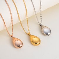 Unisex Urn Necklace Pendant Ashes Holder Teardrop Keepsakes Cremation Pet Human Stainless Steel Jewelry Dropshiping