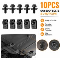 Automotive Body Repair Fastening Set, Durable M6 Screws & U-Nut Retainer Clips for Engine Splash Guard and Chassis Panel Fixing