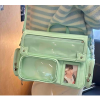 New Y2K Cute Ita Bag Harajuku Girl Transparent Pocket Large Capacity Crossbody bag Lolita DIY Badge Display Casual Shoulder Bags