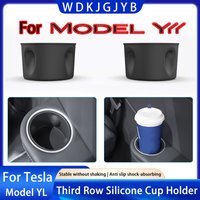 For Tesla Model YL 2026+ Third Row Silicone Cup Holder Insert Center Console Water Cup Holder Organizer Storage Box Accessories