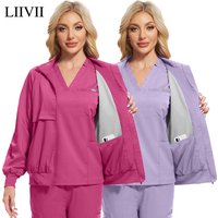 Surgical Uniforms Coat Woman Men Nursing Long Sleeve Scrubs Jackets Medical Hospital Clothing Zipper Jacket Doctor Nursing Tops