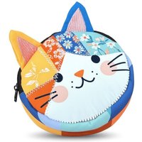 Waterproof Patchwork Coin Purse Cat Zipper Design Small Cosmetic Pouch Storage Case Women Girls