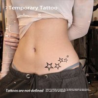 Temporary Tattoos Fake Tattoo Simple Black Outline Star Waist Chain Herbal Juice Sticker Tatoo Novelty in Toys Stickers Tatuaje