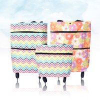 Portable Folding Shopping Cart with Wheels Food Sundries Grocery Storage Basket Hand Bag for Outdoor Travel Trolley Organizer