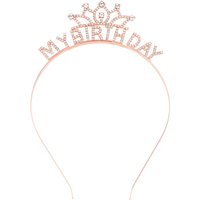 My Birthday Tiara Crown Headband for Women Girls Sweet 13th 16th 18th 21st Birthday Party Decoration Supplies Favor Gifts