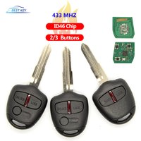 BEST KEY 2 3 Buttons Car Remote Key For Mitsubishi Outlander Pajero Triton ASX Lancer Shogun MIT8 MIT11 Blade 433Mhz ID 46 Chip