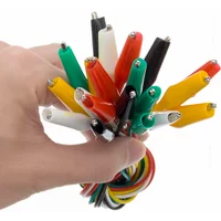 10PCS Alligator Clips 50CM Electrical DIY Test Leads Alligator Double-ended Crocodile Clips Roach Clip Test Jumper Wire