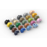 20pcs MOC Parts 6091 Slope Curved 1 x 2 x 1 1/3 with Curved Top Compatible Bricks DIY Assmble Building Blocks Particle Kid Toy