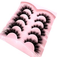 5 Pairs 3D Mink Lashes Bulk Russian Volume Fluffy Natural False Eyelashes Thick Dramatic Mink Eyelashes