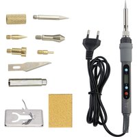 7-in-1-Holzprägung, brennendes Schnitzen, Brandmalerei-Stift-Set, 80 W, einstellbare Temperatur, Lötkolben, handbetriebenes Werkzeug-Set