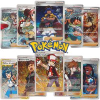 60Pcs English Pokemon Trainer cards Leon Ash Ketchum trade card Birthday gift for children