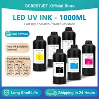 1000ML UV Ink For TX800 XP600 DX5 DX6 DX7 i3200 i1600 5113 4720 1390 1400 1410 L800 L805 L1800 Hard & Soft Ink LED UV Ink
