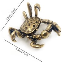 1Pc Brass Crab Figurine Decorative Animal Ornament for Home Tea Table Living Room Bedroom Festival Decoration