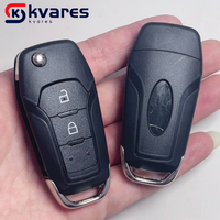 KVARES 2 Buttons EB3T-15K601-BA 433MHz ID49 Chip Flip Remote Car Key For Ford Ranger/F150 2015-2018