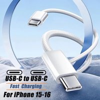 60W Type C to Type C Weaving Cable For iPhone 14 15 16 17 Pro Max Plus Fast Charging Cable Phone Accessories