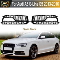 Für Audi S5 A5-S-Line 2013–2016, Frontstoßstangengrill, Nebelscheinwerfer, schwarzes Paar
