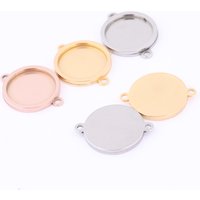10pcs gold plated fit 16mm 18mm 20mm cabochon connector base setting trays diy bracelet necklace bezel blanks for jewelry making