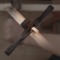 265mm Flat/round Bottomed Ebony Hand Planer Round Handle Straight Line Type Wood Planer Woodworking Trimming Push Plane Tools