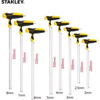 Stanley 1-Pcs Extra Long Allen Key Type T 2mm 2.5mm 3mm 4mm 5mm 6mm 7mm 8mm T Bar Hex Key In T Handle Hexagon Keys Long Wrench
