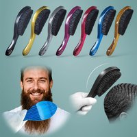 Gracemen 360 Wave Brush for Men Medium Stiffness Boar + Nylon Bristles Hair Beard Brush Multi Color Wood Handle Styling Comb