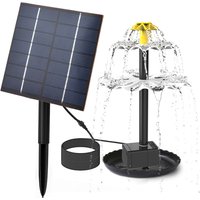 2.5W Solar Fountain Pump for Bird Bath with 9 Nozzles Solar Powered Water Fountain Pump for Garden Pond Pool Fish Tank Aquarium